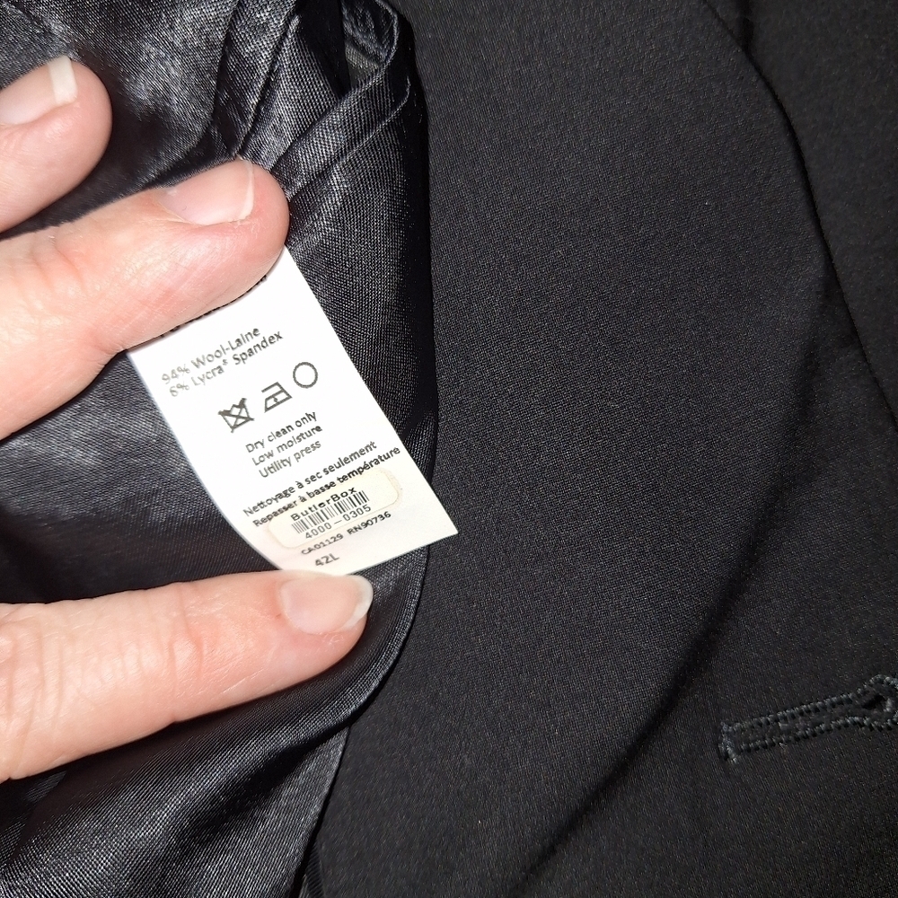 Calvin Klein Black Suit Jacket Blazer 42 Long - Picture 4 of 12
